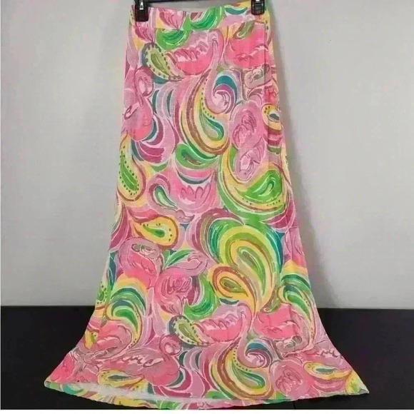 Lilly Pulitzer Marnie Skirt All Nighter 41" long Flamingo Print...Size Small - Picture 2 of 5